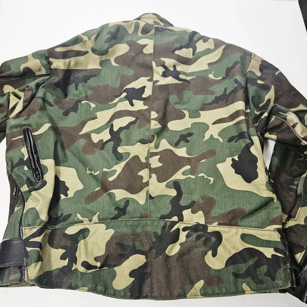 Vanson Leathers Camo Jacket Mens XL Green Suzuki Motorcycle Riding Made USA